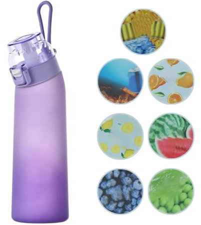 Trinkflasche mit Geschmack, Flasche Starter Set Lila Flasche Original, 700ml Trinkflasche und 7 Pods, Wasser Flasche und Wasser mit Geschmack, Trinkflaschen Set Duftkapseln, Water Bottle with Flavor