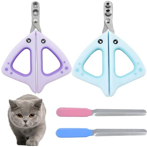 JBLJDWD 4 Pcs Cat Nail Clippers with Safety Guard, Cat Claw Clipper, Easy to Use Dog Nail Clippers Professional High Security Pet Nail Clippers Pet Nail Clippers for Small Dog Cat Rabbit