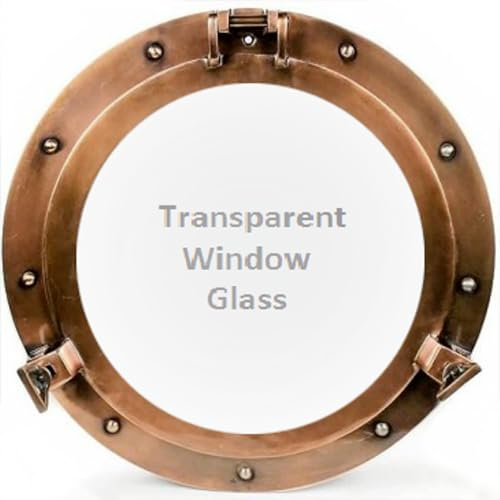 Home Dress Ventana y Espejo de Ojo de Buey Antiguo - Espejo de Ojo de Buey Vintage de Aluminio para Barcos | Ventana de baño Decorativa montada en la Pared (Lite Copper, Window, 24 Inch)