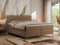 MKS MEBLE Boxspringbett 200x200, Bett 200x200 mit Matratze H4, Boxspringbett 200x200 mit Bettkasten und Topper, Polsterbett 200x200 Füße - GRIMALDI - 200x200 - Braun Kunstleder - H4