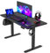 FEZIBO Electric Height Adjustable Standing Desk, 60x120cm Ergonomic Home Office Table with Splice Board & Black Wood Grain Surface, Upgraded Stable Steel Frame for Sit-Stand Workstation