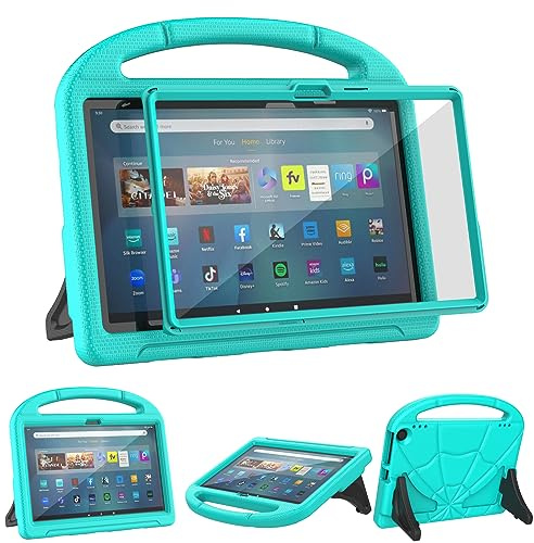 11inch Kids-friendly Tablet Case with Screen Protector, Not Work for iPad Nokia 11 inch Tablets(Only 13th Gen, 2023 Model) -Mansiruyi Shockproof Case with Handle Stand -Glacier Turquoise