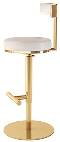 erkebspm Stuhl Theke Internet Celebrity Milk Tea Shop Barhocker mit physischer Drehung und Pedal und Fahrgestell, Hebeverstellung 65–80 cm (Farbe: Weiß)