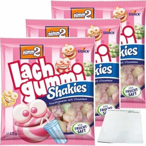 usy Bundle für nimm 2 Lachgummi Shakies 3er Pack (3x225g Packung) + usy Block