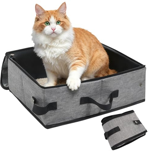 Caja de Arena para Gatos de Viaje Plegable, 40x30cm Arenero Portatil Gatos | Impermeable, Arenero de Viaje para Gato, Caja de Arena para Cat para Coche, Camping