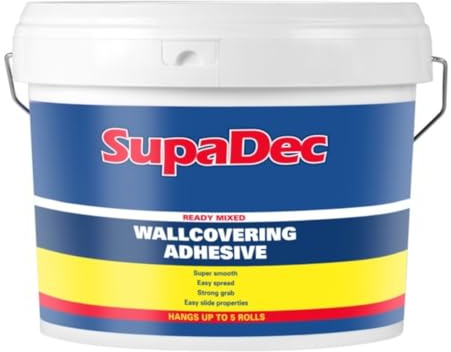 SupaDec Ready Mix Wallcovering Adhesive – 2.4kg | Super Smooth Paste | Easy Spread & Strong Grab | Ready-To-Use | Ideal for Wallpaper – Liners & Wallcoverings | Professional Finish Adhesive Paste