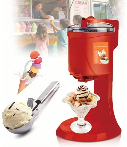 Desktop-Eismaschine, 1-Liter-Softeismaschine, DIY-Fruchtdessertmaschine mit Ball-Retriever, abnehmbar und waschbar für zu Hause, gefrorener Joghurt