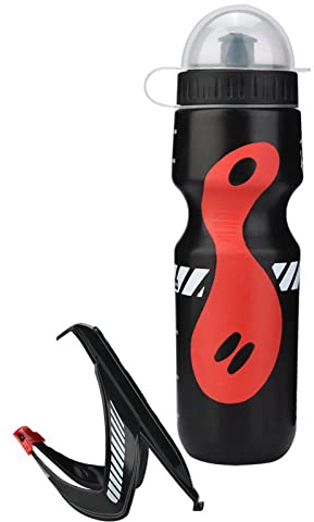 Cryfokt Bouteille d'eau de Cyclisme Durable Anti-Fuite 650 ML pour VTT, Bouteille d'eau de Sport pour Les Amateurs de Cyclisme, Polyéthylène Noir/Bleu/Gris/Rouge/Blanc (Black)