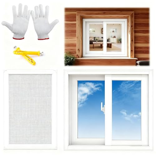 Aluminium-Kellerfenster mit Sichtschutz, 55,9 x 38,1 cm, 61 x 45,7 cm, 38,1 x 50,8 cm, 50,8 x 50,8 cm, langlebige Ersatzfenster für Badezimmerschuppen und mehr (weiß, 68,6 x 53,3 cm)
