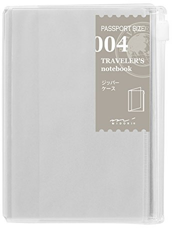 Midori Traveler‘s Notebook (Nachfüllpack 004) Etui mit Reißverschluss in Reisepass-Größe