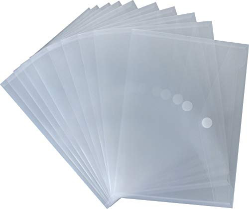 Dokumententasche/Sichttasche A4 quer mit Klettverschluss, transparent natur, aus PP, NEUTRAL - 10 Umschläge