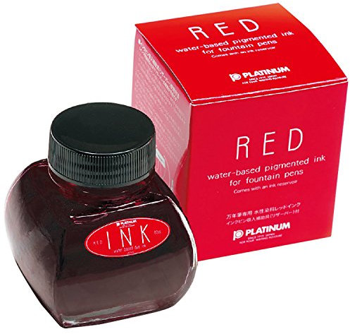 Platinum Fountain Pen Ink Bottle 60ml Red