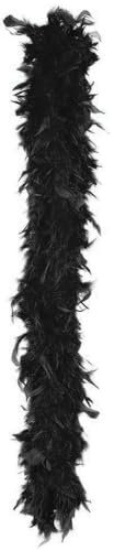 Trendandstylez Federboa 180cm Federschal 50g Karneval Boa 11 Farben (Schwarz)