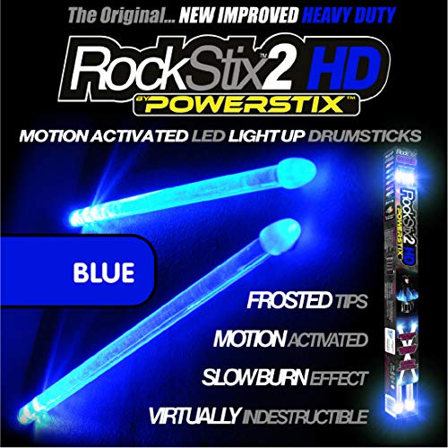 ROCKSTIX 2 baguettes lumineuses à DEL bleues HD, avec effet fondu, mettez le feu à votre concert