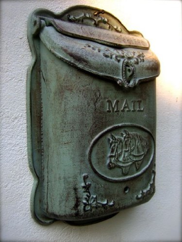 Antikas - Briefkasten wunderschönes Modell, Postkasten Landhausstil -Wandbriefkasten Pferd