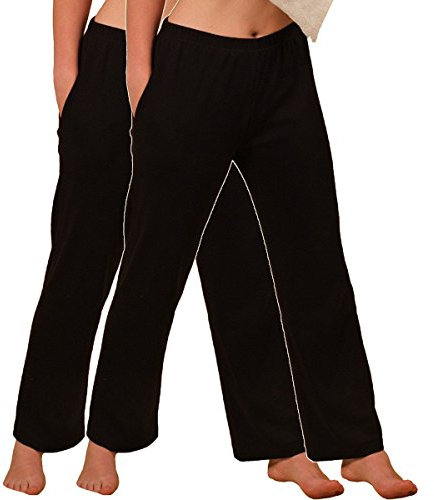 HERMKO 984 2er Pack Homewear Hose aus Bio-Baumwolle für Damen und Herren, Farbe:schwarz, Größe:48/50 (XL)