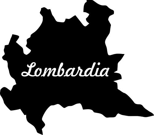 2x Auto Aufkleber Car Sticker  Lombardei  Italien Region (ca 11 cm) (schwarz)