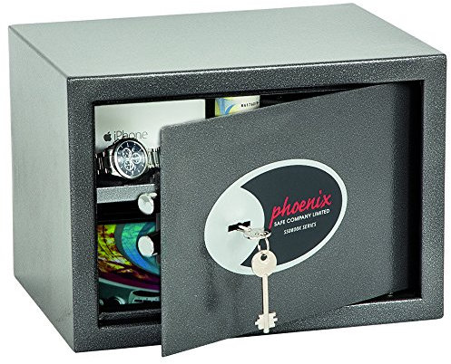 Phoenix Safe Company – SS0802K Vela Home & Office Security Safe | Key Locking | Twin Locking Bolts | Metallic Graphite Finish | 17 Litre Capacity | 6kg
