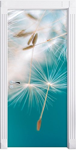 Stil.Zeit Möbel Wunderschöne Pusteblume als Türtapete, Format: 200x90cm, Türbild, Türaufkleber, Tür Deko, Türsticker