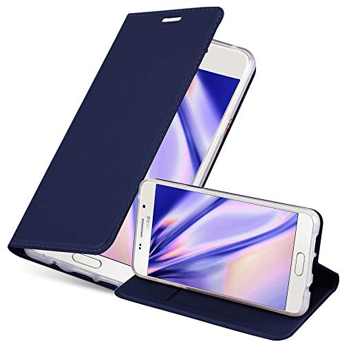 Cadorabo Hülle kompatibel mit Samsung Galaxy A5 2016 aus Premium Kunst Leder Flip Klappbare Stoßfeste Magnetische [Standfunktion] [Kartenfächern] Cover Hülle für Galaxy A5 2016 Tasche in Blau