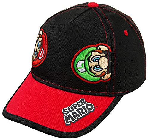 Nintendo Super Mario und Luigi Black Cotton Baseball Cap - Größe Jungen 4-14 [6014]