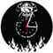 bigcopy e.K. Wanduhr, Feuerwehr Design, schwarzes Ziffernblatt, hochwertige Acrylglas Uhr mit lautlosem Quarzwerk, 3mm Stärke