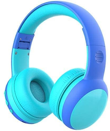 Gorsun Cuffie Bluetooth per Bambini, Limitatore audio a 85 dB, Bambini Cuffie Senza Fili Over Ear, Stereo Cuffie per Bambini con Microfono, Cuffie Pieghevoli per Ragazzi e Ragazze - Azul