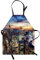 ABAKUHAUS New York Kochschürze, Städtische Skyline von New York City, Unisex-Küchenlätzchen mit verstellbarem Hals für Kochen Gartenarbeit, 67 cm x 80cm, Orange Blue