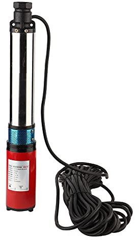 Bomba de pozo profundo de CC Bomba de agua sumergible solar de alta elevación 1 '' 48V 60V-4/5m³-45/55m Línea de 20m