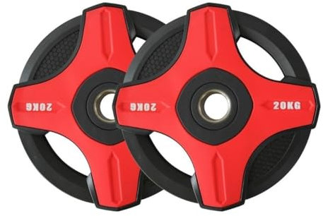 Jiande Set of 2 Plates, PU Barbell 2-Inch Olympic Grip Plate, Barbell Olympic Grip Plate Weight Set Barbell Color 2.5kg, 5kg, 10kg, 15kg, 20kg (Size : 20kg*2)