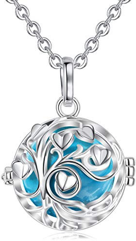 AEONSLOVE Bola de Grossesse, Collier Bola Grossesse pour Maman Pendentif Arbre de Vie Cage avec Boule Sonore pour Amoureux des Chats Joujou de Bébé Clochette des Anges