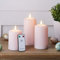 Lights4fun Set of 3 Pink TruGlow® Battery LED Flameless Pillar Candles with Timer Real Wax with Remote Control