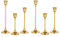 Romadedi kerzenständer Metall Gold 6er Set - Dekorativer Vintage Kerzenhalter in Unterschiedlicher Größe Kerzen Ständer für Stabkerze Spitzkerzen Hochzeit Party Weihnachten Tischdeko 15/19/24cm
