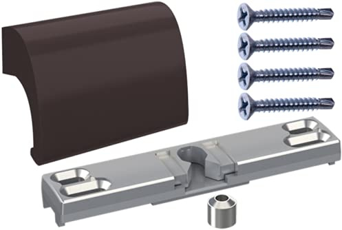 NAJDER Balkontürgriff Braun Aluminium mit Balkontürschnapper Festpfosten Balkongriff Balkontürschnapper Balkon Terrassentürgriff Premium Qualität (Braun RAL. 8019)