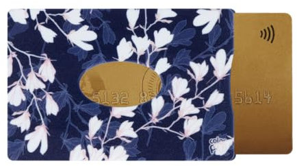 Color Pop Etui Rigide 1 Carte Couleur mtofi Imprime Magnolia Bleu Marine - en PVC imprimé - 6 x 9,1 cm - Fabrication française en Loire-Atlantique