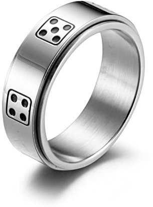 Hoisy Ring Männer Chirurgenstahl, Ring Silber Echt Männer Würfel Silber Größe 67 Men Fashion Schmuck Ehering
