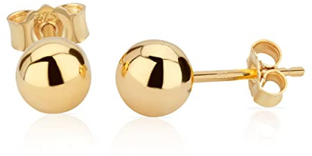NKlaus Paar 5,0mm Kugel Ohrstecker 9 Karat 375 Gelb Gold Damen Stecker Ohrringen 9687