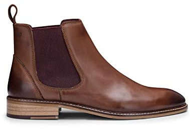 Mens Brown Leather Classic Smart Causal Formal Chelsea Dealer Vintage Boots