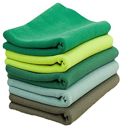 Baumwoll - Bündchenstoff Bündchen SET Pakete Schlauchware Grüntöne - 5 x 50 cm x 35/70 cm