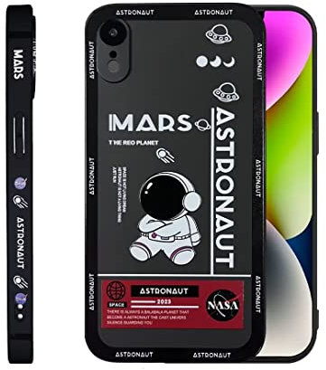 SUIMITAO Astronaut iPhone XR Case Cute Cartoon Compatible with iPhone XR Case Cool Design Space Mars Phone Case Black