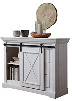 Woodroom Kommode Maribo in Kiefer massiv weiß (BxHxT 109x87x40 cm), Sideboard, Anrichte