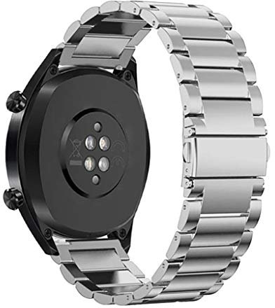 Armbänder Kompatibel mit Huawei Watch GT2 42mm/GT3 42mm/GT3 Pro 43mm Armband 20mm Edelstahl Ersatzarmband Metall Uhrenarmband Business Bands (Silber)