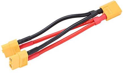 KIMISS XT60 Parallelbatterie, Kabel, Doppelverlängerung, Y-Splitter-Anschluss, 1 Stecker auf 2 Buchse, Silikonkabel für RC-Batterien