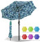 HOMEDEMO Parasol de Jardin Exterieur, Parasol Inclinable avec Protection UV50+, Parasol Extérieur pour Terrasse, Balcon, Piscine, Patio, 2.7m, Motif de la Feuille 8 Baleines