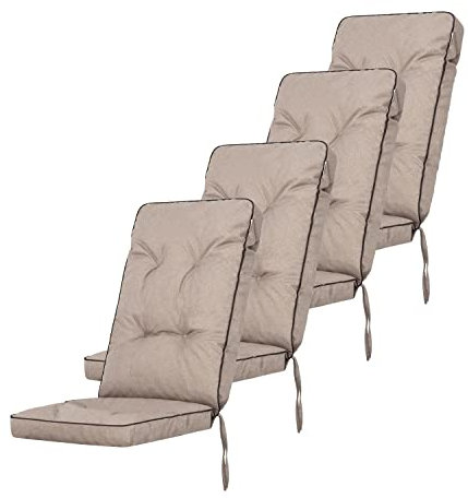 shivler Gartenstuhlauflage Gartenstuhl Auflage ÖKOLEINEN Stuhlkissen Stuhl Sitzauflage Kissen für Gatrenstuhle Sessel Sitzkissen (4 Stck., Beige)