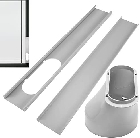 Sysdisen Kit Calfeutrage Climatiseur, Fenêtre pour Climatiseur Portable, 1 Adaptateur Fenêtre Ou 2 Plaques D'étanchéité Fenêtre Réglables, Kit Fenetre Climatiseur obile