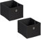 Relaxdays Aufbewahrungsbox, kleine Ordnungsbox aus Stoff, 2er-Set, HBT: 16 x 20,5 x 25 cm, Faltbarer Regalkorb, Schwarz