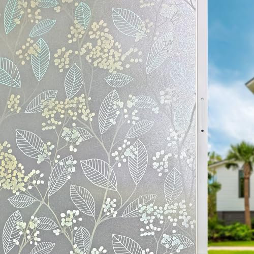 Qualsen Fensterfolie Blickdicht Sichtschutzfolie Fenster Milchglasfolie Klebefolie Fenster Fensterfolie Selbsthaftend Blickdicht Fensterfolie Sichtschutz Folie Anti-UV (30 x 200 cm)