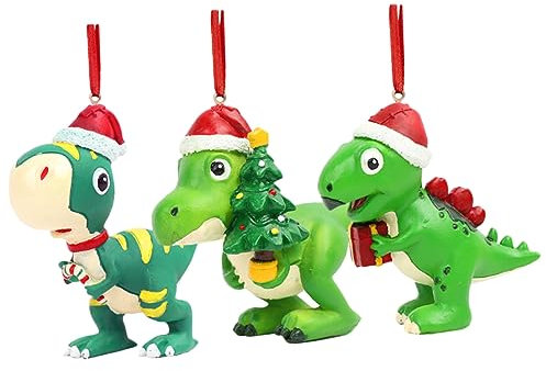 Garneck 3stücke Teiliges Weihnachtsornamente Dinosaurier-hängedekorationen Für Weihnachtsbaum Kreative Party-Dekorationen Für Festliche Atmosphäre