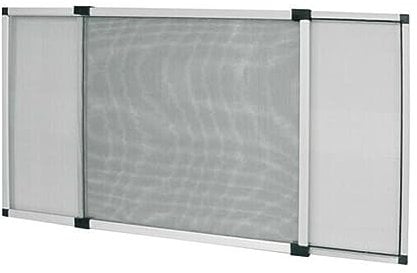 Zanzariera estensibile Ribaltabile con spazzolino per porte finestre misure 50x70-70x100 cm colore Alluminio o bianco avorio RAL1013 (50x70, Alluminio)